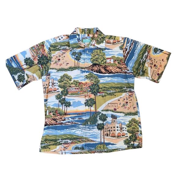 REYN SPOONER Laguna Beach Men's California Landmarks Aloha Hawaiian Shirt | M - Picture 3 of 16